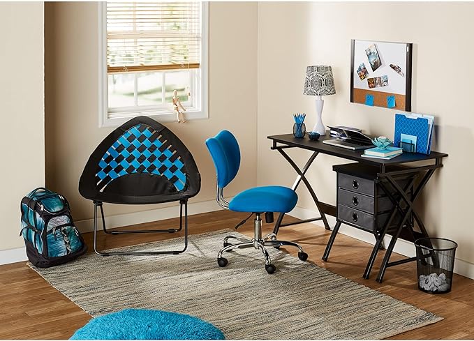 Realspace® X-Cross 48W Computer Desk With File Cabinet Black