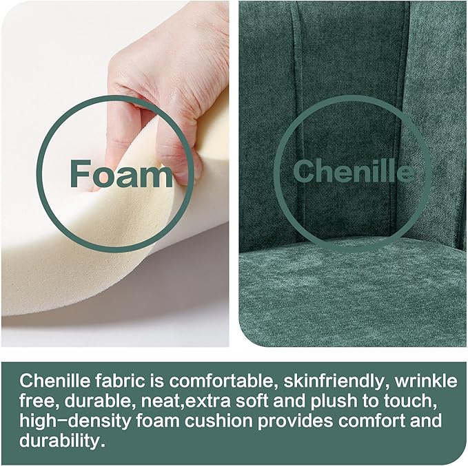 Chifee &amp Vingol Upholstered Small Loveseat for Small Space with Golden LegsGreen