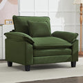 IPKIG Chenille Oversized Accent Chair - 53 W Cozy Upholstered Single Reading Armchair Modular Cloud Sofa for Living Room Bedroom Kids Room Family Room Reading Nook (Green Chair Only)