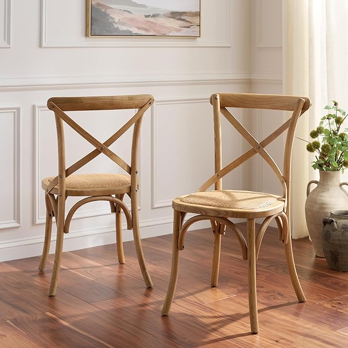 Safavieh American Homes Collection Franklin Farmhouse X-Back Antique White Side Chair