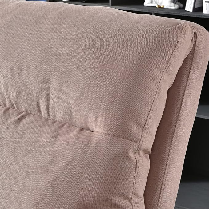 HOOOWOOO Living Room ChairLiving Room Set with Recliner Accent Chair and Ottoman with Side BagsPink Linen