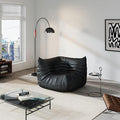 Comfy Lazy Floor Sofa CouchSoft Armless ChairFaux Leather Lounge ChairCorner Relax Sofa Couch for Living Room BedroomSalon OfficeAdults（Black+ Corner
