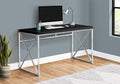 Monarch Specialties Modern Industrial Style-Home &amp Office Writing Table with Sturdy Crisscross Metal Computer Desk 48 L Black/Chrome Frame