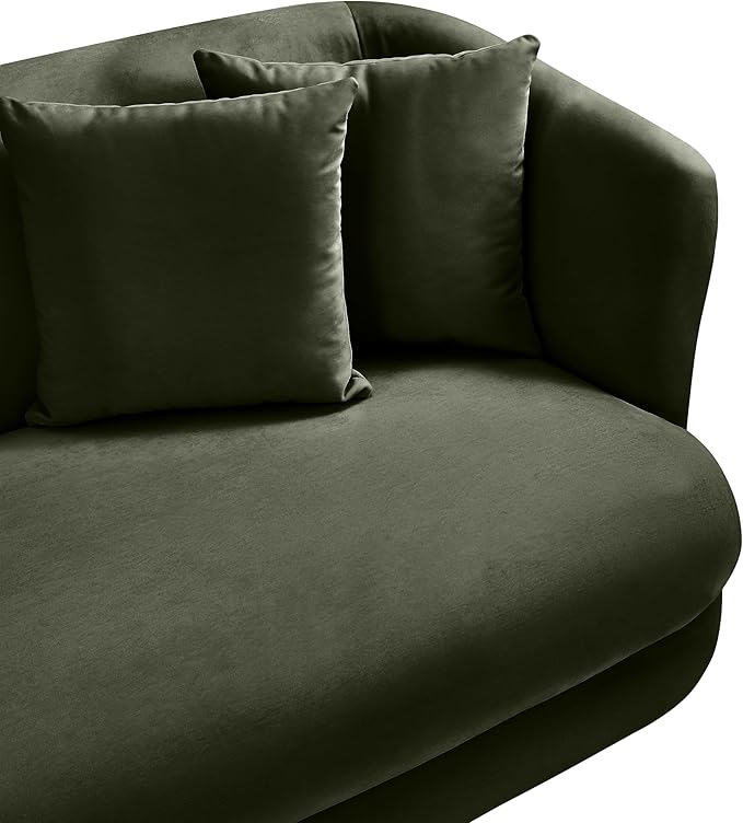 Meridian Furniture 699Green-C Alder Collection Modern | Contemporary Chair with Ultra Luxe Green Velvet 460 GSM Velvet Solid Wood Frame 38 W x 36 D x 30 H Green