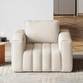 LINSY HOME Oversized Modular Sectional Sofa Chair Deep Seat Upholstered Armchair with Anti Cat Stretch Fabric and Metal Frame Modern Single Sofa for Living Room Bedroom Apartment Reading Room Beige