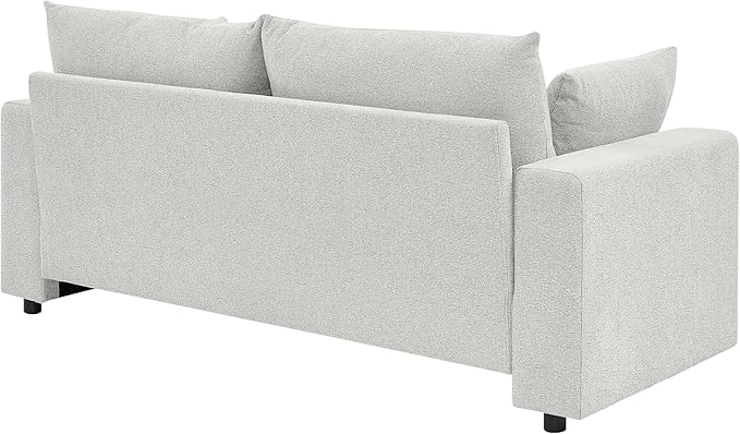 71 Modern Loveseat Sofa with Deep Seat Comfortable Couch with 2 Removable Pillows Minimalist Upholstered Sofa with Sturdy Frame for Living Room Office Studio Beige