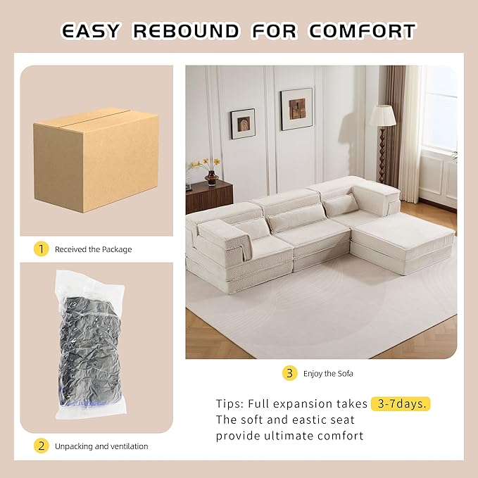 KEIKI 2Seat Modular Velvet Sofa Couch with Chaise Memory Foam for Modern Home Small Space Style Conscious Minimalists Warm Inviting Comfy Supportive Rest Space Elegant Premium Design White