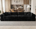 Belffin Plush Corduroy Boneless Cloud Couch with Deep Seat Convertible Sleeper Sofa Bed Cloud Boneless Sectional Couch No Assembly Required. Black Sofa