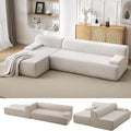 Garvee 107'' Modular Sectional Sofa Left Facing Chaise L-Shaped Boneless Couch Ultra Deep Seat Modern Sectional Sofa for Living Room 5mm Wale Corduroy Fabric Beige