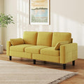 Kinfant Accent Living Room Chair - Modern Upholstered Armchair Reading Side Chair Single Sofa for Bedroom Apartment Studio Office Waiting Room (Yellow 3-Seater)
