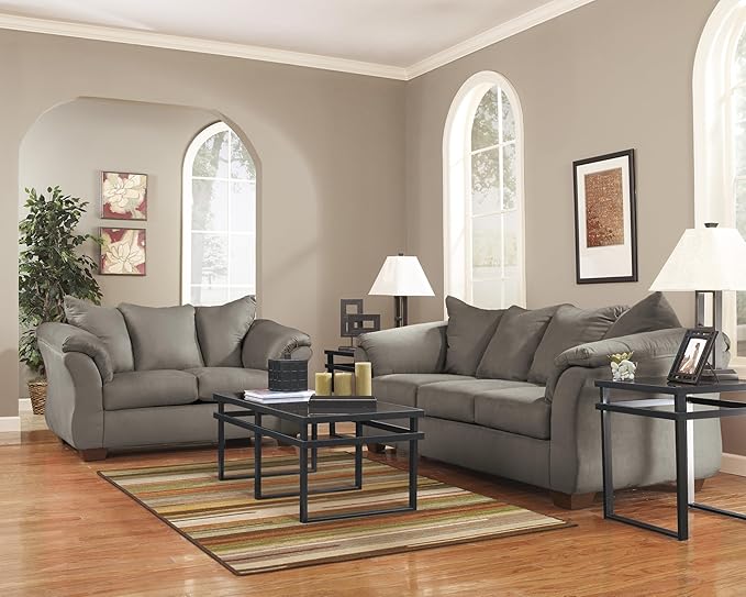 Signature Design by Ashley Darcy Casual Plush Sofa Grayish Brown