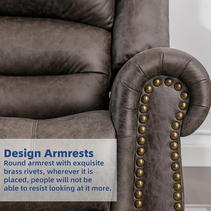 Manual Swivel Rocker Recliner Chair with Heat and Vibration 360° Swivel Glider Rocking Reclining Chair Massage Rocking Recliners with Side Pockets &amp USB Ports for Living Room Smoky Gray