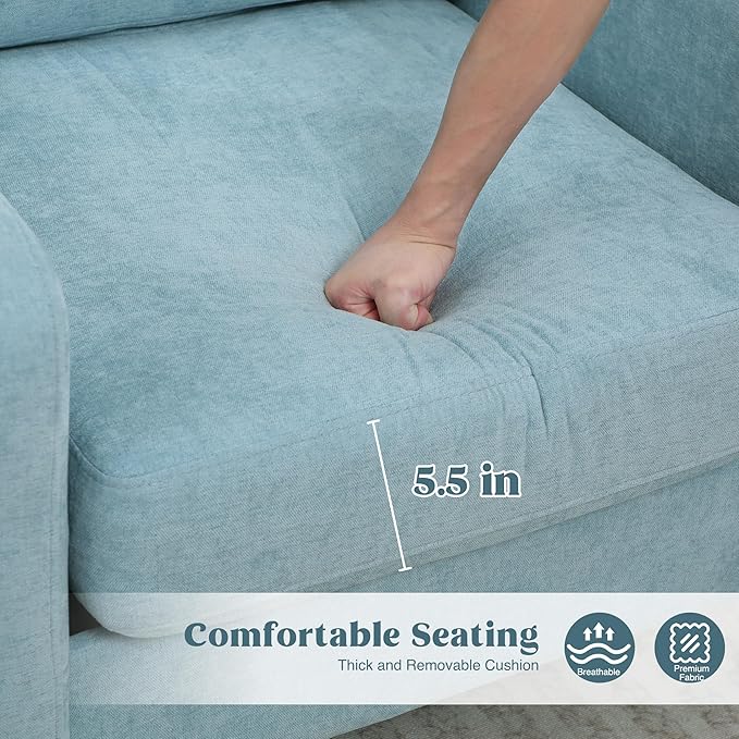 Accent Chair for Living Room Modern Reading Chair for Bedroom Upholstered Armchair with Wood Legs and Side Pockets Single Sofa Side Chair for Office Small Room Apartment Teal Green