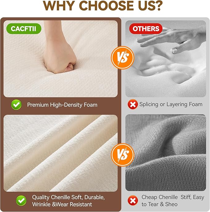 44.2 Chenille Oversized Chair with Movable Ottoman Modular 1 Seat Couch with Thickened Cushions Modern Single Sofa Chaise Lounge Reading Chair for Living Room Small Apartment White