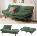 Pipishell Futon Sofa Bed Convertible Futon Adjustable Backrest &amp Armrests Corduroy Sleeper Couch for Small Spaces Living Room Office Guest Room (Moss Green 66 Inch)