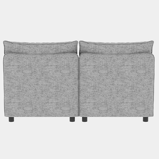 Loveseat Modular Storage Sectional Sofa Customizable Seating Group Sofa&ampCouch Convertible Lounge Sleeper Chaise Daybed with Movable Seat and Ottomans Chenille Upholstered Sofa Couch for Living Ro