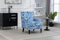 Modern Comfortable Reading ChairElegance Classic ArmchairRefined Stylish Decorative Chair for ApartmentLiving RoomBedroomReception AreaBlue and White Stripes