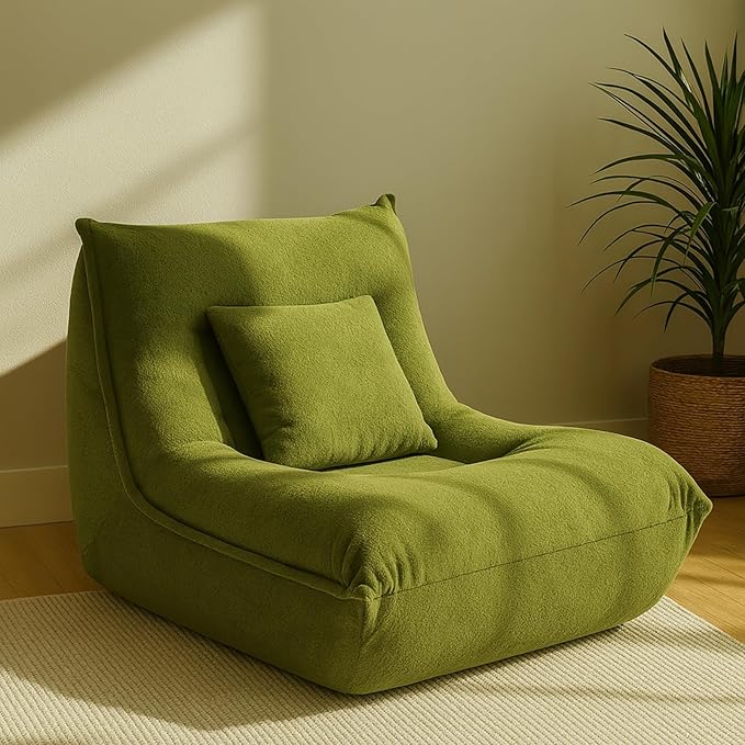 Small Sofa Couch 38 Green Cloud Velvet Memory Foam Couch High Density Boneless Couch for Livingroom Bedroom Office
