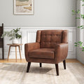 Accent Chair Mid-Century Modern Fabric Chairs with Arms for Living Room Comfy Upholstered Club Single Sofa Armchair for Bedroom Waiting Room with Solid Wood Frame