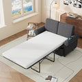 Pull Out Sofa Bed with Twin Size Memory Mattress 57.9 Linen Loveseat Sofa Sleeper Bed 2-in-1 Sleeper Sofa Bed Convertible Sleeper Sofa for Living Room Small Spaces (Gray 072)
