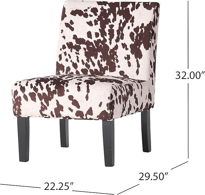 Christopher Knight Home Kassi Fabric Accent Chairs 2-Pcs Set Milk Cow