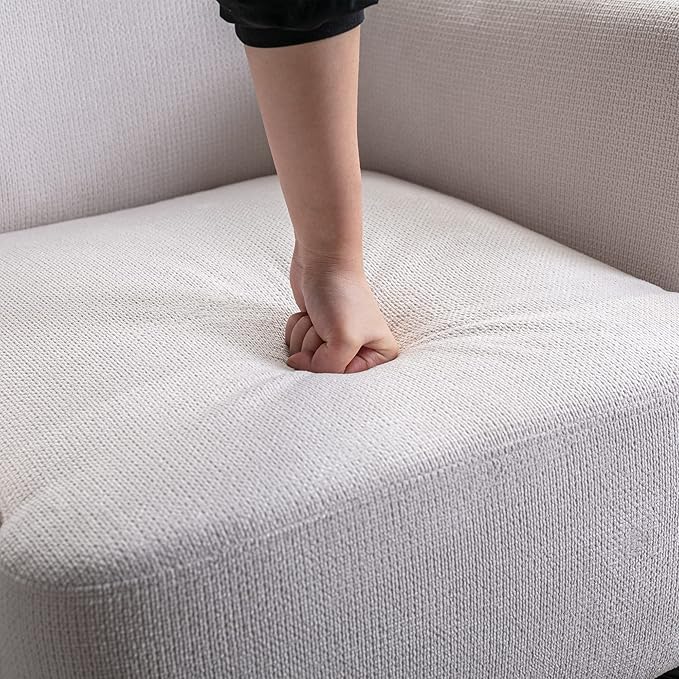 Generic Armchair Modern Accent Sofa Chair with Linen SurfaceLeisure Chair with Solide Wood feet for Living Room Bedroom StudioWhite