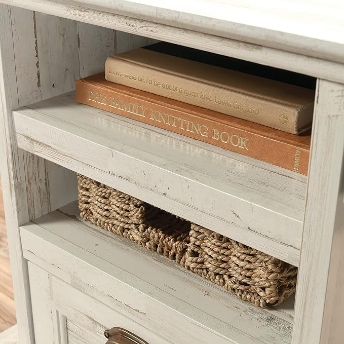 Sauder Barrister Lane Executive Desk White Plank Finish
