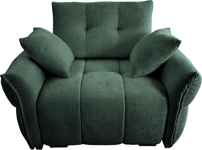 Aoowow Modular Sectional Sofa Chair 47” Modern Chenille Single Seater Sofa Upholstered Sofa Couches for Living Room Bedroom ApartmentGreen