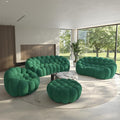 Bubble Couch for Living Room Bubble Sofa Curved Couch Set Comfy Upholstered Floor Sofa Mesh Fabric 3D Honeycomb Shape Modern Couches for Living Room Apartment (Green 98+78+49+41)