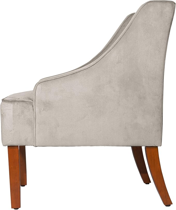 HomePop Swoop Arm Accent Chair Velvet Grey