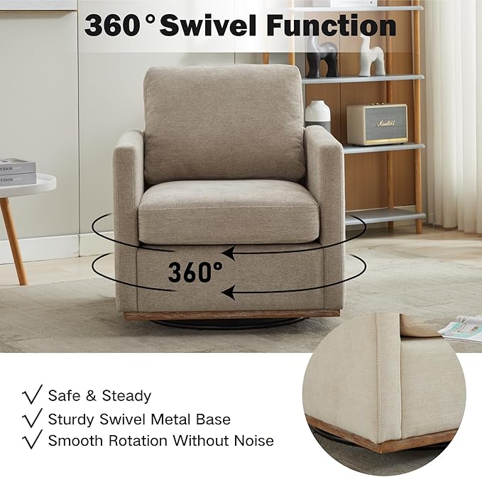 Chifee &amp Vingol 30.7 W Mid Century Modern Swivel Accent Chair for Living Room Set of 2Taupe