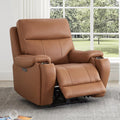 CHITA Large Power Zero Gravity Recliner Chair Genuine Leather Recliner Chair for Adults with Adjustable Power Headrest and Hidden Slide-Out Cupholders USB and Type-C Ports Saddle