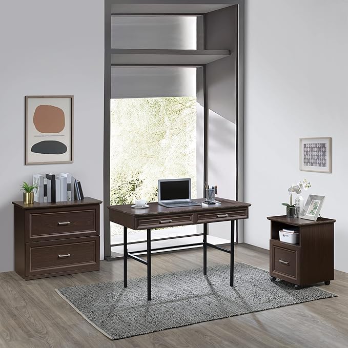 OSP Home Furnishings Jefferson Writing Desk with Lockdowel Fastening System Espresso