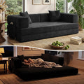 78.8 Convertible Sofa Bed with Armrest Pillow 4-in-1 Sleeper Couch Bed for Livingroom Modular Corduroy Boneless couches No Assembly (Black)
