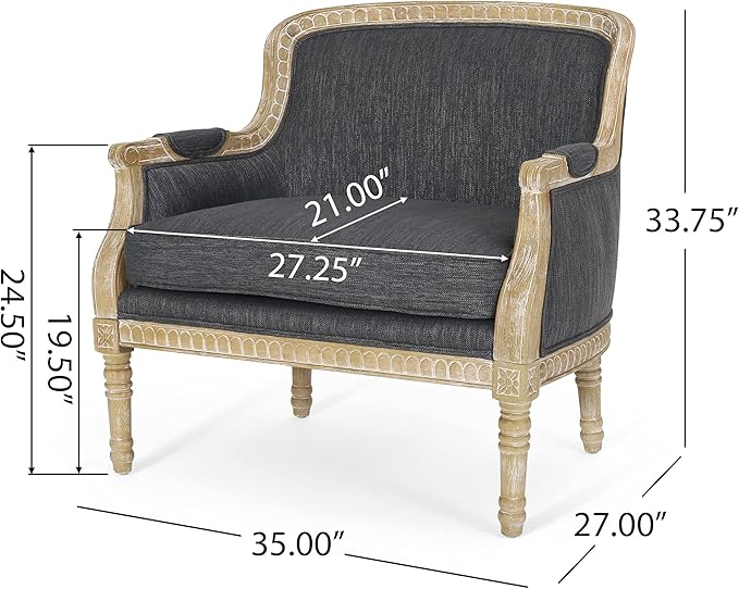 Christopher Knight Home Tamarisk Upholstered Club Chair - Charcoal/Natural