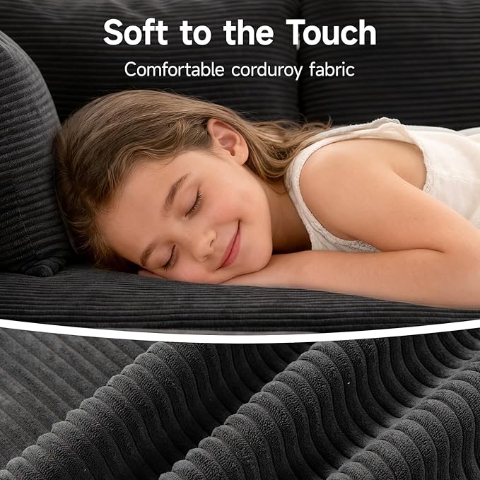 2025 New 108 Cloud Couch Sectional Modular Sectional Sofa with L-Shaped Chaise Deep Seat Sectional Modular Couch for Living Room No Assembly Required (Gray Right Facing Chaise)