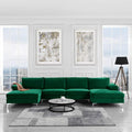 Casa Andrea Milano Modern Large Velvet Fabric U-Shape Sectional Sofa Double Extra Wide Chaise Lounge Couch