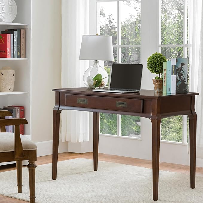 Leick Home Stratus Home Office Desk Solid Wood Drop-Front Keyboard Drawer Easy Assembly Writing Desk Heartwood Cherry 24.0 in. L x 42.0 in. W x 30.0 in. H 22400