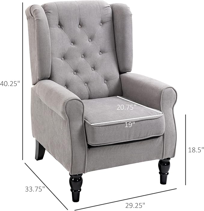 Button Tufted Accent Chair for Living Room Breathable Fabric Diamond-Tufting Thick Padded Seat Modern &amp Traditional Style