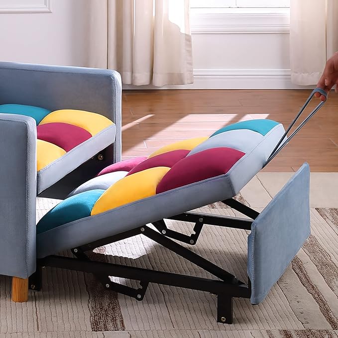 Convertible Sleeper Sofa Chair Bed3-in-1 Sleeper Chair Bed with PillowPull Out Single Armchair Sofa Bed with Adjustable Backrest Multi-Functiona Lounge Chair for Living Room（Mix