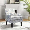 High Back Accent Arms Chair Modern Accent Chair with Wooden Legs Reading Chair with Padded Armrest and Comfortable Cushioned Seat for Living Room Bedroom