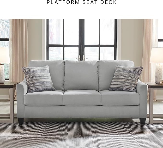 Signature Design by Ashley Adlai Casual Sofa with 2 Toss Pillows Light Gray