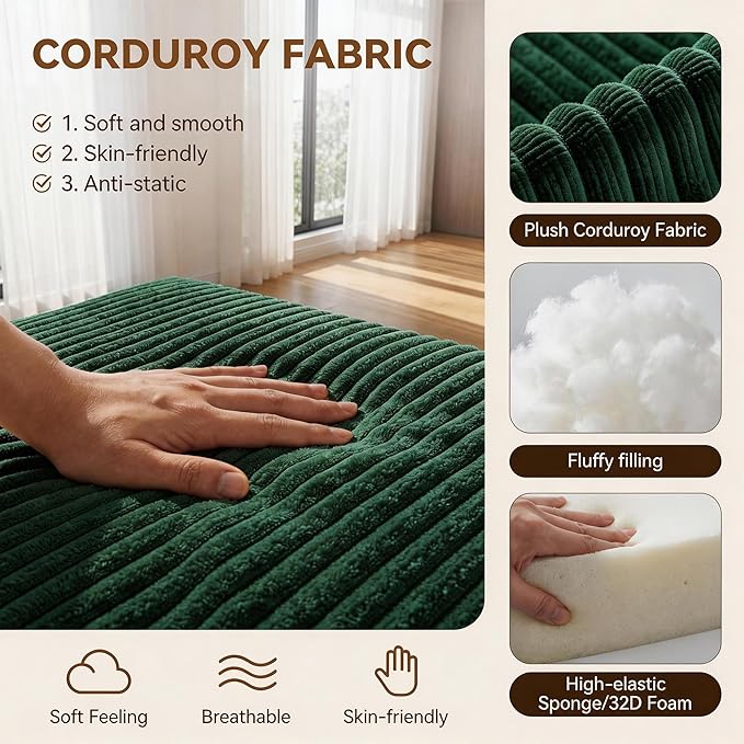 Realbear 108 Cloud Sectional Couch Sofa with L-Shape Chaise Modular Sectional Couch with Deep Seat for Living Room Bedroom No Assembly Required (Green 108 Left Facing Chaise)