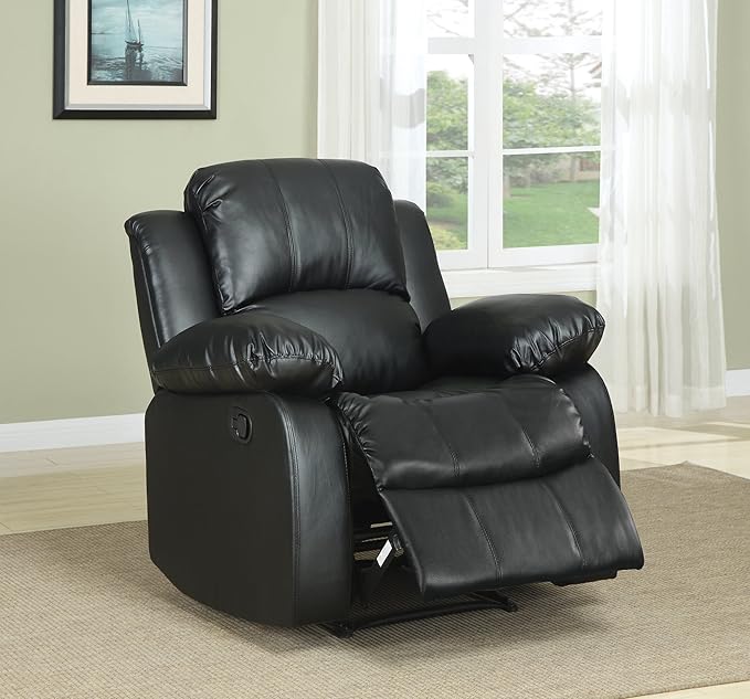 Homelegance Resonance 40 Bonded Leather Recliner Black