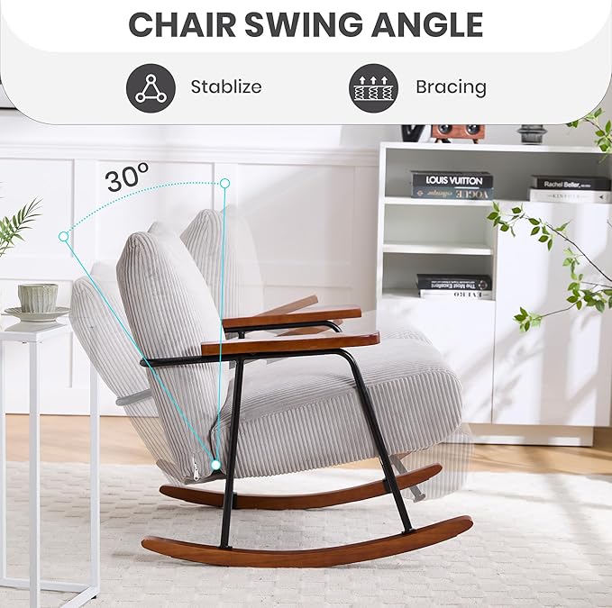 Modern Accent Chair Arm Chair Living Room Rocking Chair Metal e NJ308