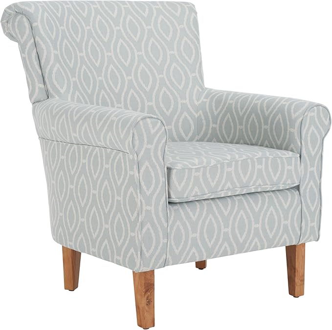 SAFAVIEH Home Collection Hazina Light Blue Geometric Ogee Club Chair