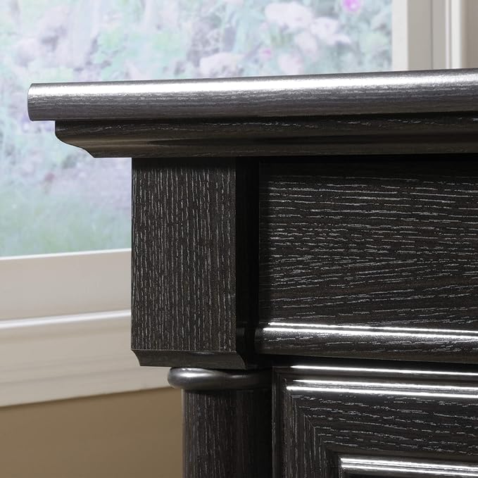 Sauder Palladia Office Desk with Drawers Executive Desk with File Cabinet Storage Cable Management Keyboard Tray in Wind Oak Finish