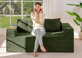 MAXYOYO Boneless Sofa Couch for Adults Upholstered Floor Sofa with Armrests Loveseat Couch with Cushion &amp Pillows Sofa in A Box Large Bean Bag Couch for Bedroom Living Room