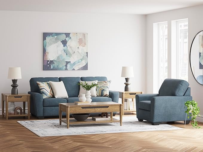 Signature Design by Ashley Cashton Modern Upholstered Chair Blue