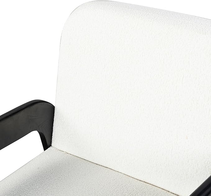 SAFAVIEH Couture Collection Roslina Ivory Boucle/Black Accent Chair (Fully Assembled)